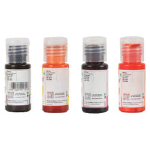 Load image into Gallery viewer, Colourmist Soft Gel Concentrated Color 20g each, Pack of 4(Buckeye Brown, Vibrant Yellow, Magenta, Sunset Orange) Gel Colour For Fondant, Dessert
