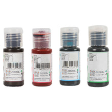 Load image into Gallery viewer, Colourmist Soft Gel Concentrated Color 20g each, Pack of 4(Buckeye Brown, Neon Pink, Teal, Indian Flag Green) Gel Colour For Fondant, Dessert, Baking
