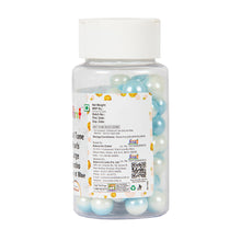 Load image into Gallery viewer, Glint Dual Tone Pearl Balls for Cake Decoration ( 10mm ) ( White &amp; Blue ), 75g | Dual Colour Cake Sprinkle For Cake Decoration | 75g
