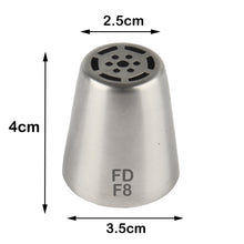 Load image into Gallery viewer, FineDecor Russian Piping Tip, Cake Decoration Nozzle Cream Icing Nozzle Tip Stainless Steel Nozzle Cream Puff Decor Pastry Icing Tool, 1psc (F8)
