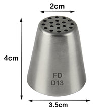 Load image into Gallery viewer, FineDecor Russian Piping Tip, Cake Decoration Nozzle Cream Icing Nozzle Tip Stainless Steel Nozzle Cream Puff Decor Pastry Icing Tool, 1psc (D13)

