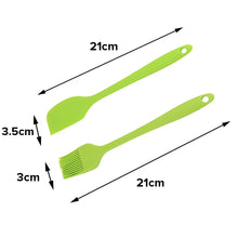 Load image into Gallery viewer, FineDecor 2 in 1 Combo of Brush &amp; Spatula Set | For Pastry, Cake Mixer, Decorating, Cooking, Baking, Grilling Tandoor | Baking Tools (Small), FD 3429

