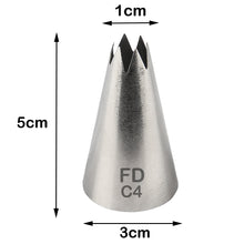 Load image into Gallery viewer, FineDecor Large Piping Tip, Stainless Steel Icing Piping Nozzle Tip, Cake Decorating Tools Cream Puff Decor Pastry Icing Tool for Baker, 1psc (C4)
