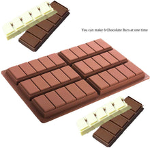 Load image into Gallery viewer, FineDecor Silicone Mould Chocolate Bar Sweet Moulds Candy Mould Jelly Mould Rectangle Baking Silicon Bakeware Mold Shape (6 Cell 5 Section) - FD 3434
