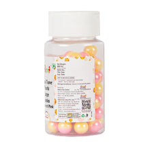 Load image into Gallery viewer, Glint Dual Tone Pearl Balls for Cake Decoration ( 10mm ) ( Yellow &amp; Pink ), 75g | Dual Colour Cake Sprinkle For Cake Decoration | 75g
