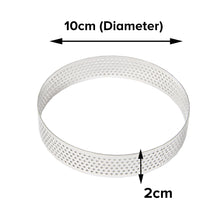 Load image into Gallery viewer, FineDecor Perforated Round Shape Tart Ring - Stainless Steel Tart Ring for Baking - Cake Mousse Ring Mold - 3 Pieces Set ( 2.5&quot;, 3&quot;, 4&quot; ) - FD 3309
