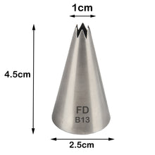 Load image into Gallery viewer, FineDecor Large Piping Tip, Stainless Steel Icing Piping Nozzle Tip, Cake Decorating Tools Cream Puff Decor Pastry Icing Tool for Baker, 1psc (B13)
