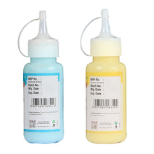 Load image into Gallery viewer, Colourmist Cake Decorating Drip Assorted 100g Each, Pack Of 2 Edible Drips (PASTEL BLUE ,PASTEL YELLOW), 100 gm Each
