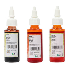 Load image into Gallery viewer, Lezzet Premium Bakery Emulsion Assorted 50g Each, Pack of 3 (Vanilla, Orange, Rasmalai) Flavor Booster For Cake, Cookie, cheesecake, fondant, syrups
