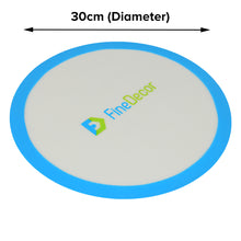 Load image into Gallery viewer, FineDecor Non-Stick Round Silicone Baking Mat Fiber Glass (11.8inch) 30cm Round Sheet Glass Rolling Dough Mat for Cake Cookie Macaron, White  FD 3394
