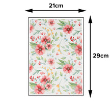Load image into Gallery viewer, FooDecor Proffessionals Printed Edible Wafer Paper Sheet, Cake Decoration Sheet, Floral Design Theme Dye Frosting Sheet, Cake Wrap, A4 Size - BV 3035
