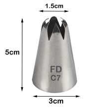 Load image into Gallery viewer, FineDecor Large Piping Tip, Stainless Steel Icing Piping Nozzle Tip, Cake Decorating Tools Cream Puff Decor Pastry Icing Tool for Baker, 1psc (C7)
