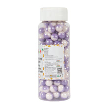 Load image into Gallery viewer, Glint Dual Tone Pearl Balls for Cake Decoration ( 10mm ) ( White &amp; Purple ), 150g | Dual Colour Cake Sprinkle For Cake Decoration | 150g
