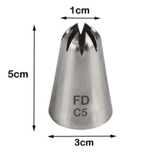 Load image into Gallery viewer, FineDecor Large Piping Tip, Stainless Steel Icing Piping Nozzle Tip, Cake Decorating Tools Cream Puff Decor Pastry Icing Tool for Baker, 1psc (C5)

