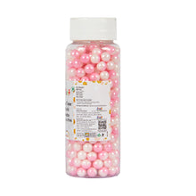 Load image into Gallery viewer, Glint Dual Tone Pearl Balls for Cake Decoration ( 7mm ) ( White &amp; Pink ), 150g | Dual Colour Cake Sprinkle For Cake Decoration | 150g
