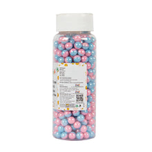 Load image into Gallery viewer, Glint Dual Tone Pearl Balls for Cake Decoration ( 7mm ) ( Blue &amp; Pink ), 150g | Dual Colour Cake Sprinkle For Cake Decoration | 150g
