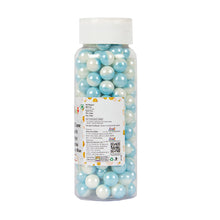 Load image into Gallery viewer, Glint Dual Tone Pearl Balls for Cake Decoration ( 7mm ) ( White &amp; Blue ), 150g | Dual Colour Cake Sprinkle For Cake Decoration | 150g
