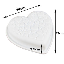 Load image into Gallery viewer, FineDecor Texture Heart Shape Silicone Mousse Cake Mould, Non-stick Heart On Heart Shape Mould Tray for Baking, Frozen Dessert, FD 3179
