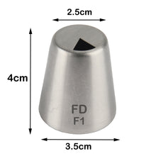 Load image into Gallery viewer, FineDecor Russian Piping Tip, Cake Decoration Nozzle Cream Icing Nozzle Tip Stainless Steel Nozzle Cream Puff Decor Pastry Icing Tool, 1psc (F1)
