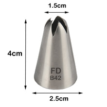 Load image into Gallery viewer, FineDecor Large Piping Tip, Stainless Steel Icing Piping Nozzle Tip, Cake Decorating Tools Cream Puff Decor Pastry Icing Tool for Baker, 1psc (B42)
