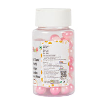 Load image into Gallery viewer, Glint Dual Tone Pearl Balls for Cake Decoration ( 10mm ) ( White &amp; Pink ), 75g | Dual Colour Cake Sprinkle For Cake Decoration | 75g
