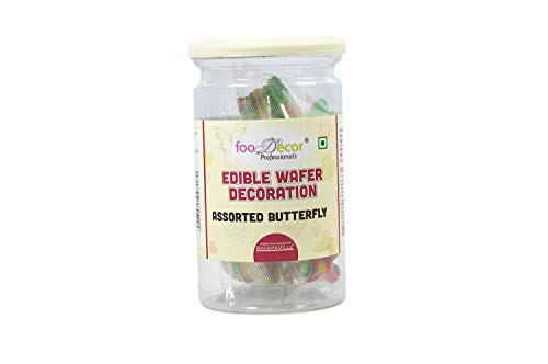Food decor Edible Wafer Decoration Butterfly Bv2833 (30 Pieces x 1 Jar), 30 g