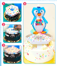 Load image into Gallery viewer, Let's Party Penguin Themed Popup Cake Topper Candle- 1 Pack
