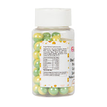 Load image into Gallery viewer, Glint Dual Tone Pearl Balls for Cake Decoration ( 10mm ) ( Yellow &amp; Green ), 75g | Dual Colour Cake Sprinkle For Cake Decoration | 75g
