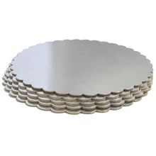 Load image into Gallery viewer, FineDecor Silver Cake Board 10 INCH Round Cardboard (5 Pieces), Cardboard Round Cake Circle Base, 10 Inches Diameter (Silver)
