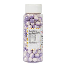 Load image into Gallery viewer, Glint Dual Tone Pearl Balls for Cake Decoration ( 10mm ) ( White &amp; Purple ), 150g | Dual Colour Cake Sprinkle For Cake Decoration | 150g
