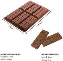 Load image into Gallery viewer, FineDecor Silicone Mould Chocolate Bar Sweet Moulds Candy Mould Jelly Mould Rectangle Baking Silicon Bakeware Mold (6 Cell 10 Section) - FD 3435
