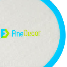 Load image into Gallery viewer, FineDecor Non-Stick Round Silicone Baking Mat Fiber Glass (11.8inch) 30cm Round Sheet Glass Rolling Dough Mat for Cake Cookie Macaron, White  FD 3394

