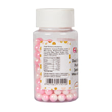 Load image into Gallery viewer, Glint Dual Tone Pearl Balls for Cake Decoration ( 7mm ) ( White &amp; Pink ), 75g | Dual Colour Cake Sprinkle For Cake Decoration | 75g
