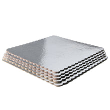 Load image into Gallery viewer, FineDecor Silver Cake Board 10 INCH Square Cardboard (5 Pieces), Cardboard Square Cake Rectangle Base, 10 Inches Diameter (Silver)

