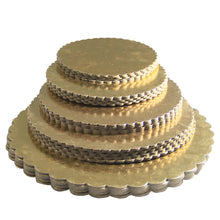 Load image into Gallery viewer, FineDecor Square Gold Cake Board Combo - 7 Inch, 8 Inch, 9 Inch, 10 Inch, 12 Inch Square Cardboard (25 Pieces), Gold
