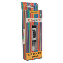 Load image into Gallery viewer, Colourmist Edible Paint Brush With Metallic Paint ( Metallic Black ) | Food Colour Paint Brush For Dessert | 1pc
