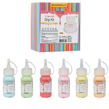 Load image into Gallery viewer, Colourmist Cake Decorating Drip Assorted 30g each, Pack of 6 Edible Pastel Colors (Red, Green, Blue, Yellow, Pink, Orange) - BV 3081
