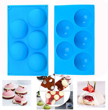 Load image into Gallery viewer, FineDecor Semi Sphere Silicone Non Stick Molds, 5 Cavity Chocolate Mould, Baking Mold for Making Hot Chocolate Bombs,Cake,Jelly,Dome Mousse (FD 3185)
