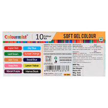 Load image into Gallery viewer, Colormist Soft Gel Paste Color Assorted 20g each, Pack of 10 (Red,Blue,Green,Orange,Skin, Royal Blue,Pink,Yellow,Vibrant Purple, Black) BV 3046
