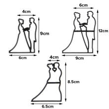 Load image into Gallery viewer, FineDecor Wedding Silhoutte Cutter | Set of 8pcs for Fondant/Cookie Cutter Tools for Husband and Wife, Valentine&#39;s Party, Bride groom Theme - FD 3516
