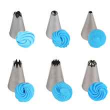 Load image into Gallery viewer, FineDecor Stainless Steel Cake Decorating Nozzle Set(5 Pcs) With Pastry Bag &amp; Coupler (1 Pc), Piping Set for Cake Decoration and Icing - FD 2942
