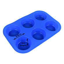 Load image into Gallery viewer, FineDecor 6 Cup Muffin Silicone Mould, Non-Stick Baking Silicone Mould, Easy to Clean and Perfect for Making Jumbo Muffins Cup Cake 6 CAVITY FD 2404
