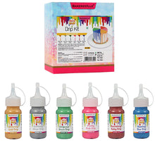 Load image into Gallery viewer, MetaGlo Cake Decorating Sparkling Drip Assorted Kit 30g each, Pack of 6 Edible Glittering Colors (Gold, Silver, Green, Pink, Ruby, Blue) - BV 3082
