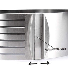 Load image into Gallery viewer, FineDecor Cake Slicer Adjustable Cake Rings 7-Layer Cake Cutter Stainless Steel, 9-12 inch Round Cake Mousse Ring Mold Movable Mold FD 3293
