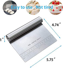 Load image into Gallery viewer, FineDecor Dough Pastry Scraper/Cutter/Chopper Stainless Steel with Measuring Scale Multipurpose Pastry Bread Separator Scale Knife (FD 3289)
