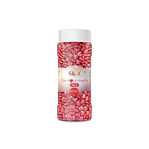 Glint Glamour Hearts (4mm) (Red), 75g