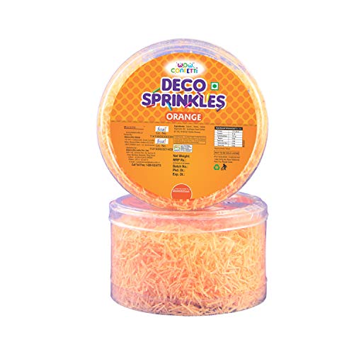 Wow Confetti Deco Sprinkles (Orange) - 30g