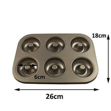 Load image into Gallery viewer, FineDecor Nonstick Donut Baking Pan, Donut Baking Mould, Bagels Baking Tray for Cake Muffins Doughnut (6 CAVITY)
