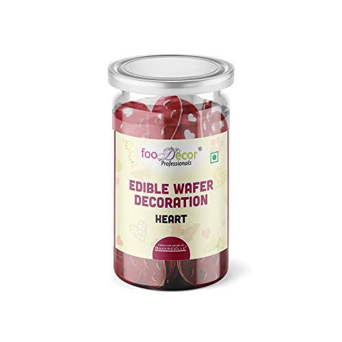 Food decor Edible Wafer Decoration Heart-Bv-2832 (30 Pieces x 1 Jar), 30 g