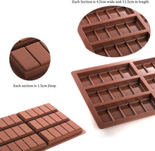 Load image into Gallery viewer, FineDecor Silicone Mould Chocolate Bar Sweet Moulds Candy Mould Jelly Mould Rectangle Baking Silicon Bakeware Mold Shape (6 Cell 5 Section) - FD 3434

